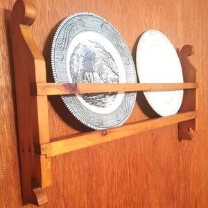 Vintage Blue & White Plate Duo Currier & Ives Royal Grist Mill & Mita Nicole w/